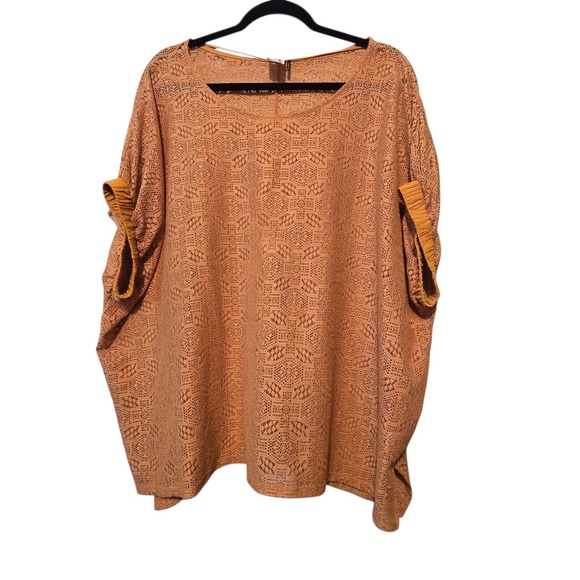 Anthropologie Tops - Anthropologie Akemi + Kin Bratton Lace Oversized Top Women M/L Gold Boho Cottage